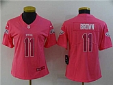 Women's Philadelphia Eagles #11 A. J. Brown Pink Stitched Football Jersey,baseball caps,new era cap wholesale,wholesale hats